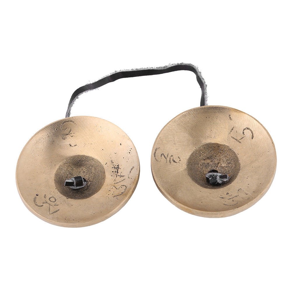 Tibetan Handmade Yoga Meditation Buddhist Finger Bell Chimes Cymbal 2.6