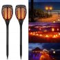 2pcs Solar Path Torch Light Flame Lighting 96 LED Flickering Outdoor Garden Lamp
