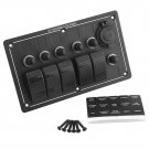 5 Gang 12V 24V Rocker Switch Panel With Cigarette Lighter Socket Car Marine Boat