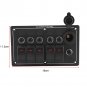 5 Gang 12V 24V Rocker Switch Panel With Cigarette Lighter Socket Car Marine Boat