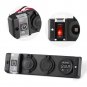 Voltmeter Cigarette Lighter Dual USB Socket Charger Switch Panel Multifunction