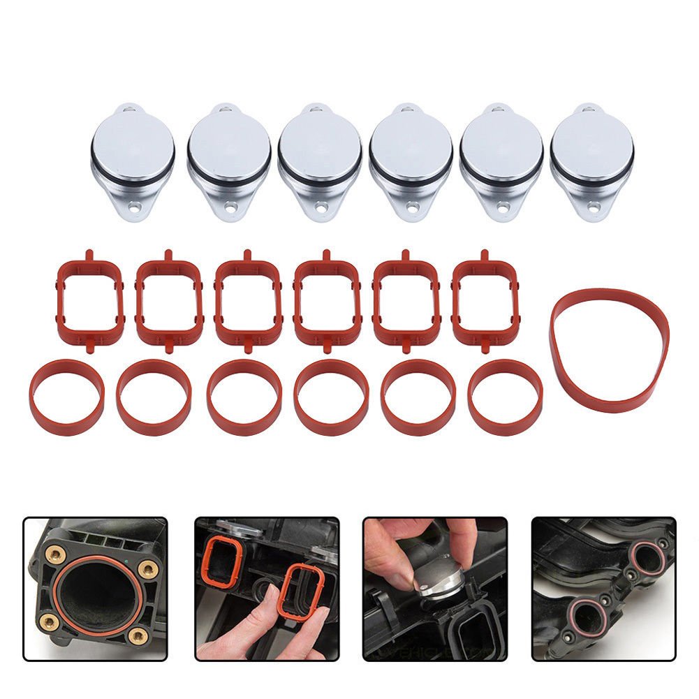 6x 22mm Diesel Swirl Flap Blanks Bungs Intake Gasket Set for BMW 520d 525d 530d