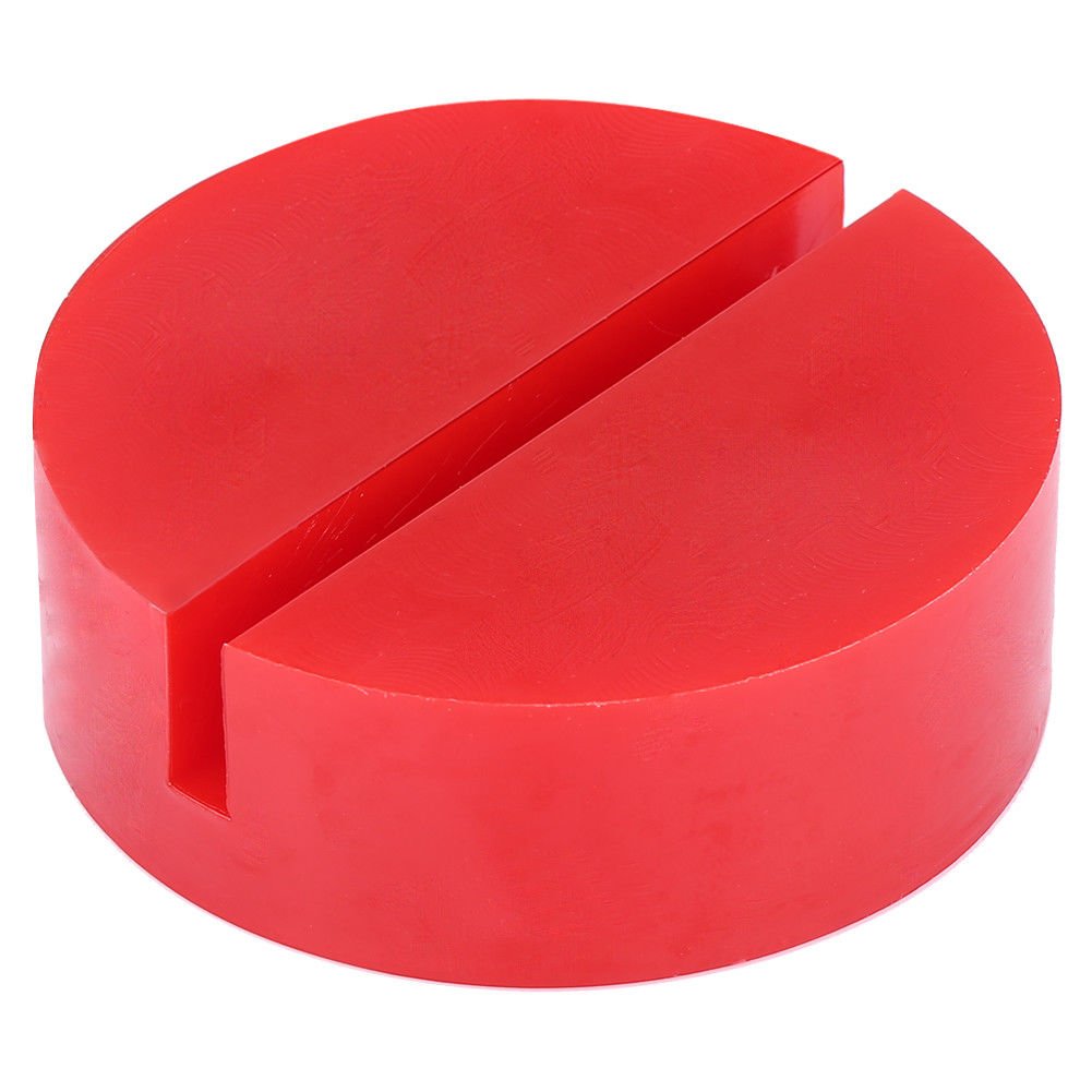 Car Universal Slotted Frame Rail Floor Jack Pads Jacking Rubber Pad Adapter Red