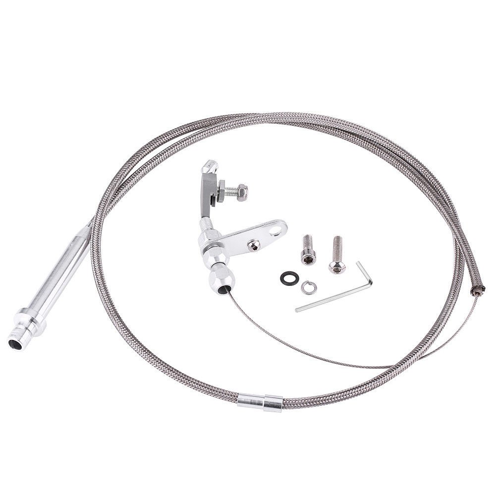 TH350 Braided Kickdown Cable Detent Transmission For GM Chevy Olds Pontiac Buick