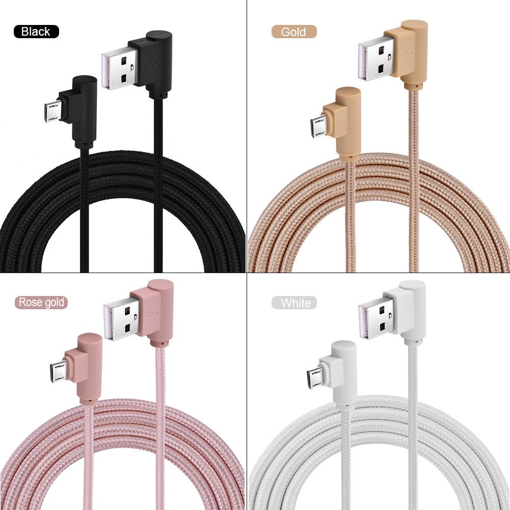 New High Speed Right Angle Micro USB Charger 6FT Charging Data Sync Cable Cord