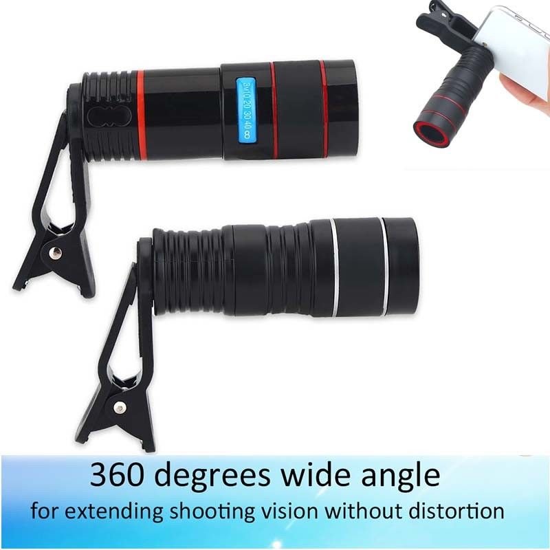 4pcs 12X Zoom Telephoto Camera Phone Clip-on Telescope Phone Lens for Smartphone