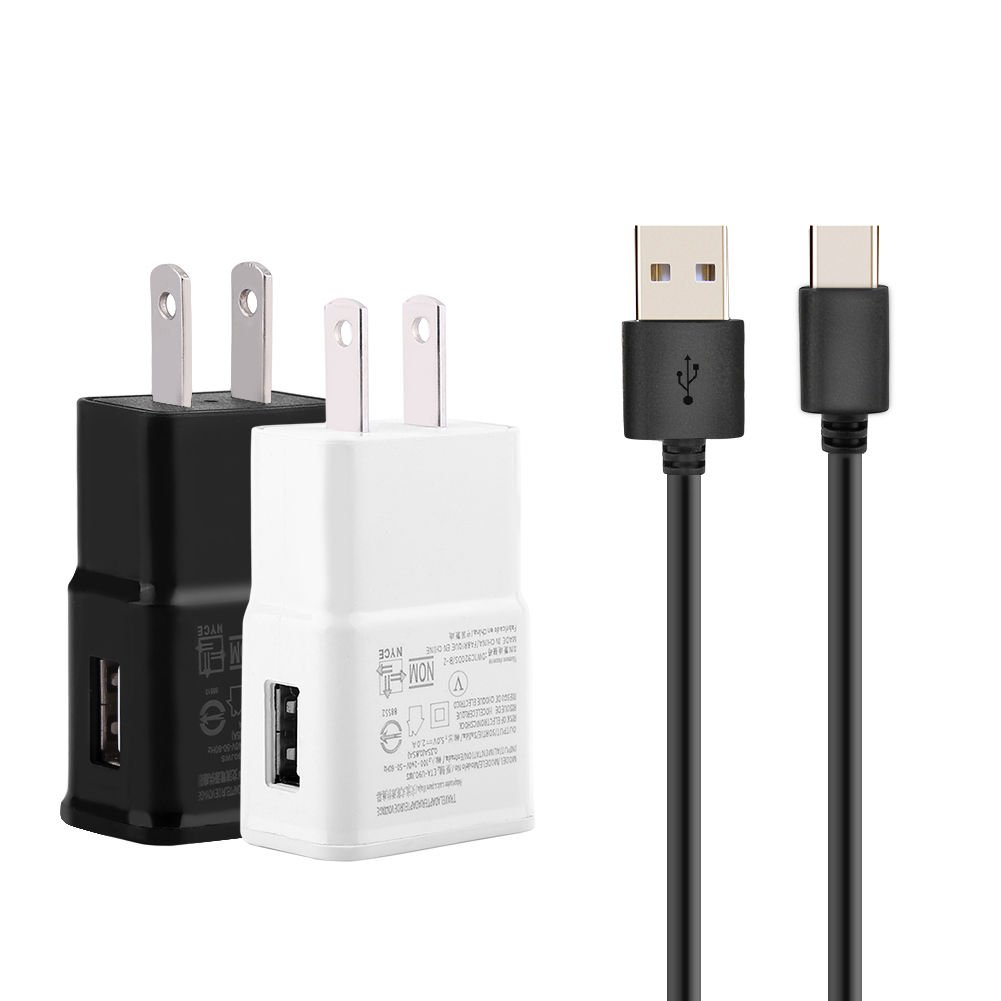 USB-C 3.1 Type C Data Sync Charger Charging Cable + 2A Wall Charger Adapter
