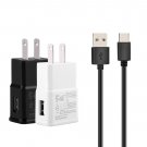 USB-C 3.1 Type C Data Sync Charger Charging Cable + 2A Wall Charger Adapter