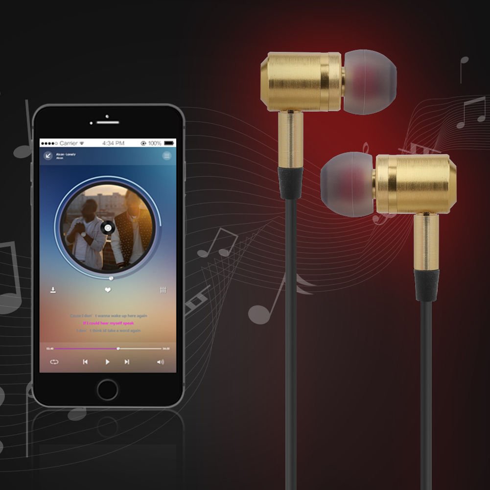 Wire-controlled Separate Subwoofer 3.5mm Jack In-ear Headphone Earphone Headset