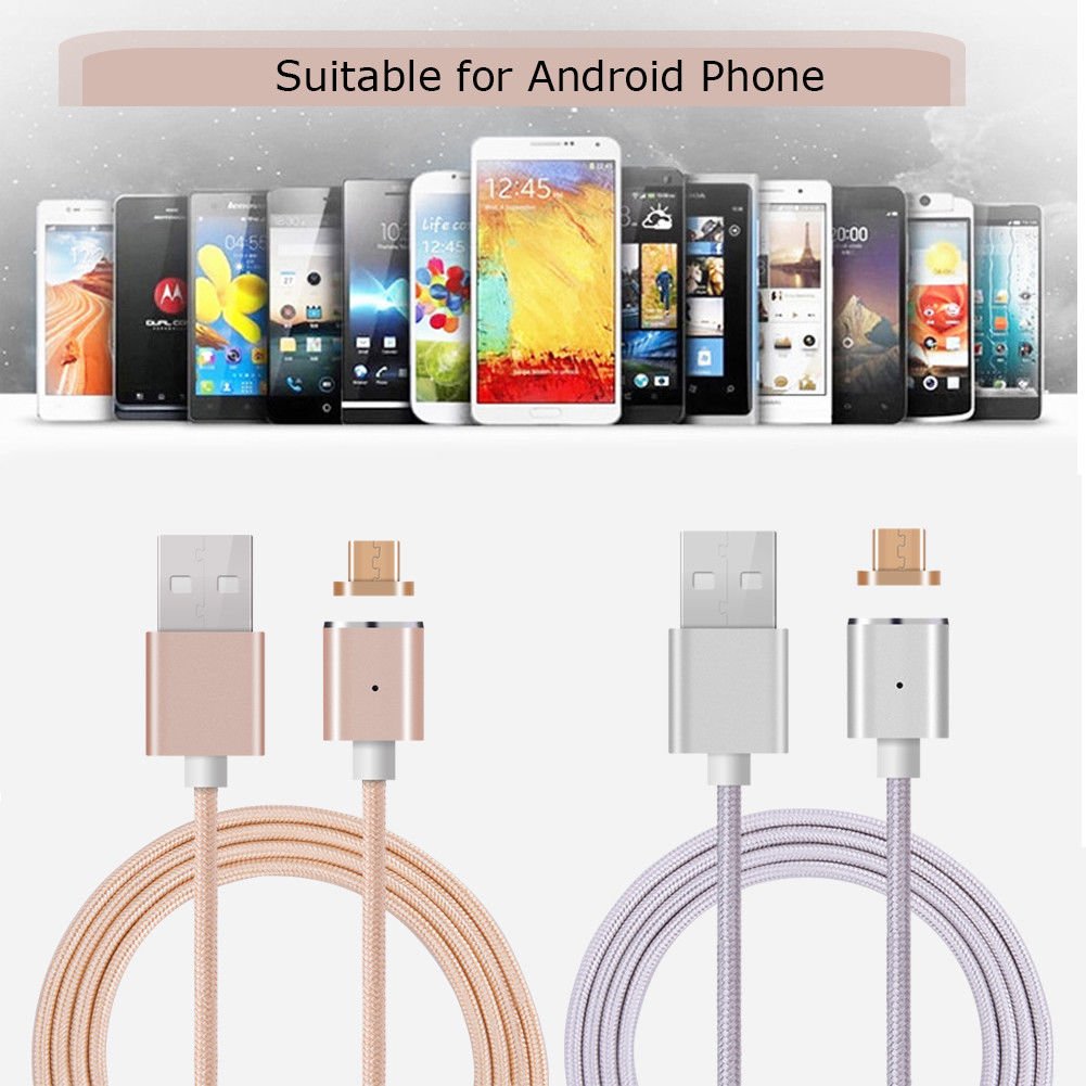 Braided Micro USB Sync Fast Charging Charger Cable 3Ft Magnetic Power Cord Line