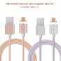 Braided Micro USB Sync Fast Charging Charger Cable 3Ft Magnetic Power Cord Line
