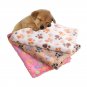 Pet Small Large Warm Paw Print Dog Puppy Cat Fleece Soft Blanket Bed Mat Cushion