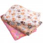 Pet Small Large Warm Paw Print Dog Puppy Cat Fleece Soft Blanket Bed Mat Cushion