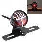 Round Stop Vintage Motorcycle License Plate Mount Tail Brake Light For Harley