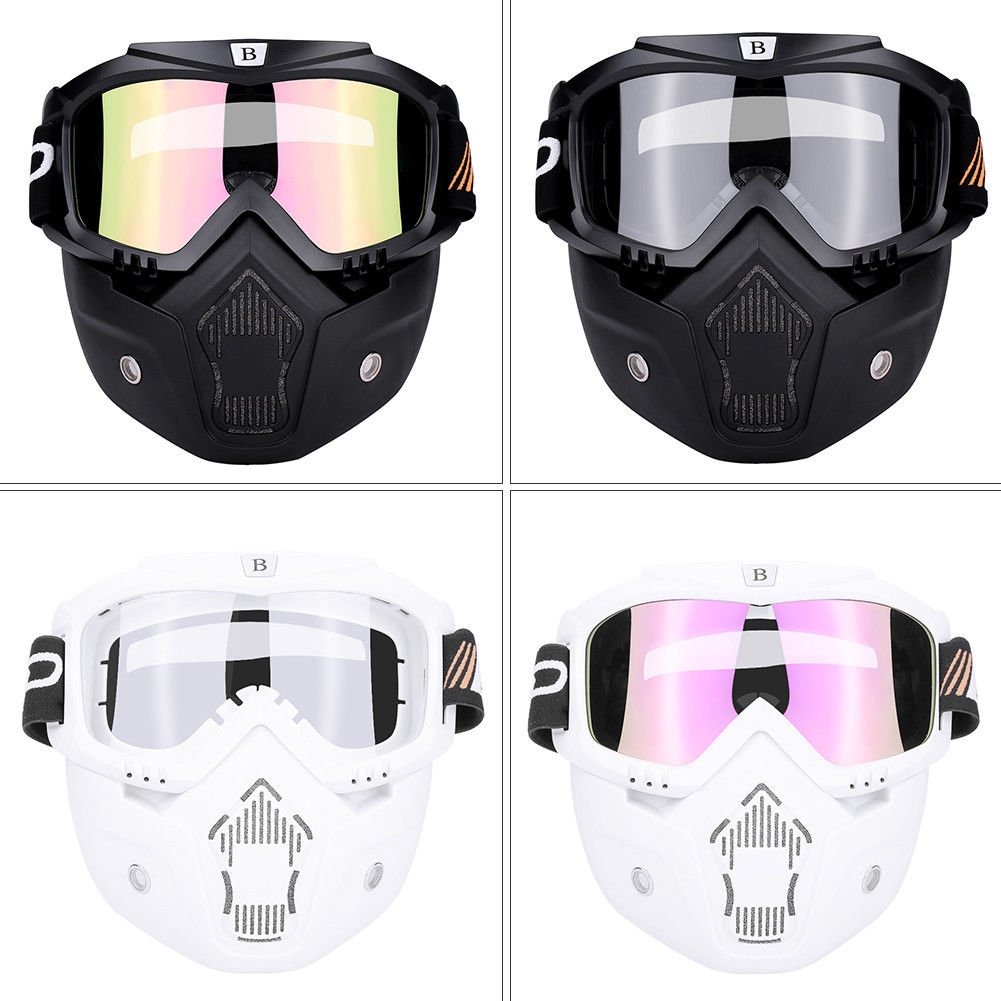 BSDDP Motorcycle Dirt Bike Windproof Helmet Shield Goggles With Removable Mask