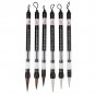 6Pcs/set Piston Water Brush Chinese Calligraphy Pen Soft/Hard Hair L+M+S Durable