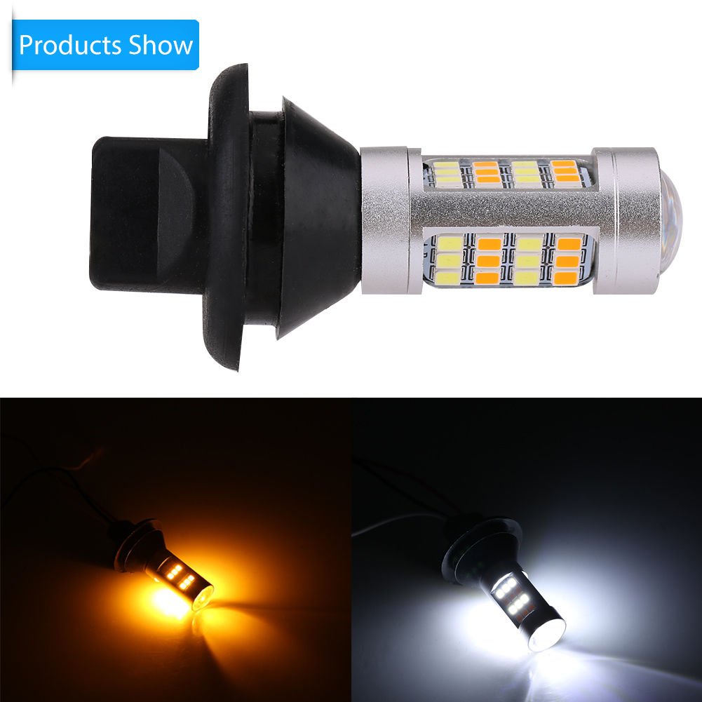 2x Car 42-SMD LED T20 Daytime Running Light Bulb Turn Signal Lamp with Resistors