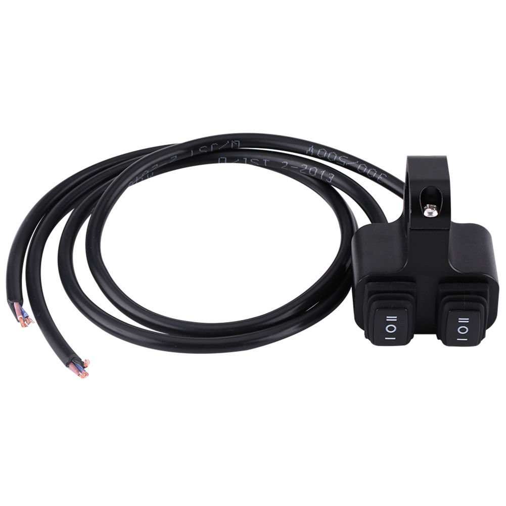 CNC Motorcycle Handlebar Mount Headlight Spotlight 3 Way On/Off Dual Switch