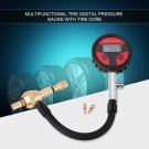 Universal Tire Digital Screen Pressure Gauge Measurement with 2x Gold Tire Core