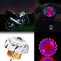 1X Motorcycle LED Headlight Lens Angel Devil Eye Head Lamp Cyclone-Type Blue/Red