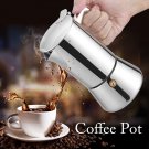 Silver Stainless Steel Moka Pot Espresso Coffee Make for Gas & Electric Stovetop