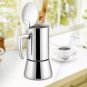 Silver Stainless Steel Moka Pot Espresso Coffee Make for Gas & Electric Stovetop