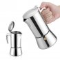 Silver Stainless Steel Moka Pot Espresso Coffee Make for Gas & Electric Stovetop