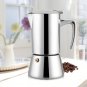 Silver Stainless Steel Moka Pot Espresso Coffee Make for Gas & Electric Stovetop