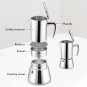 Silver Stainless Steel Moka Pot Espresso Coffee Make for Gas & Electric Stovetop