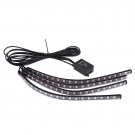4PCS 18SMD Car Interior RGB LED Strip Light Foot Atmosphere Light Remote Control