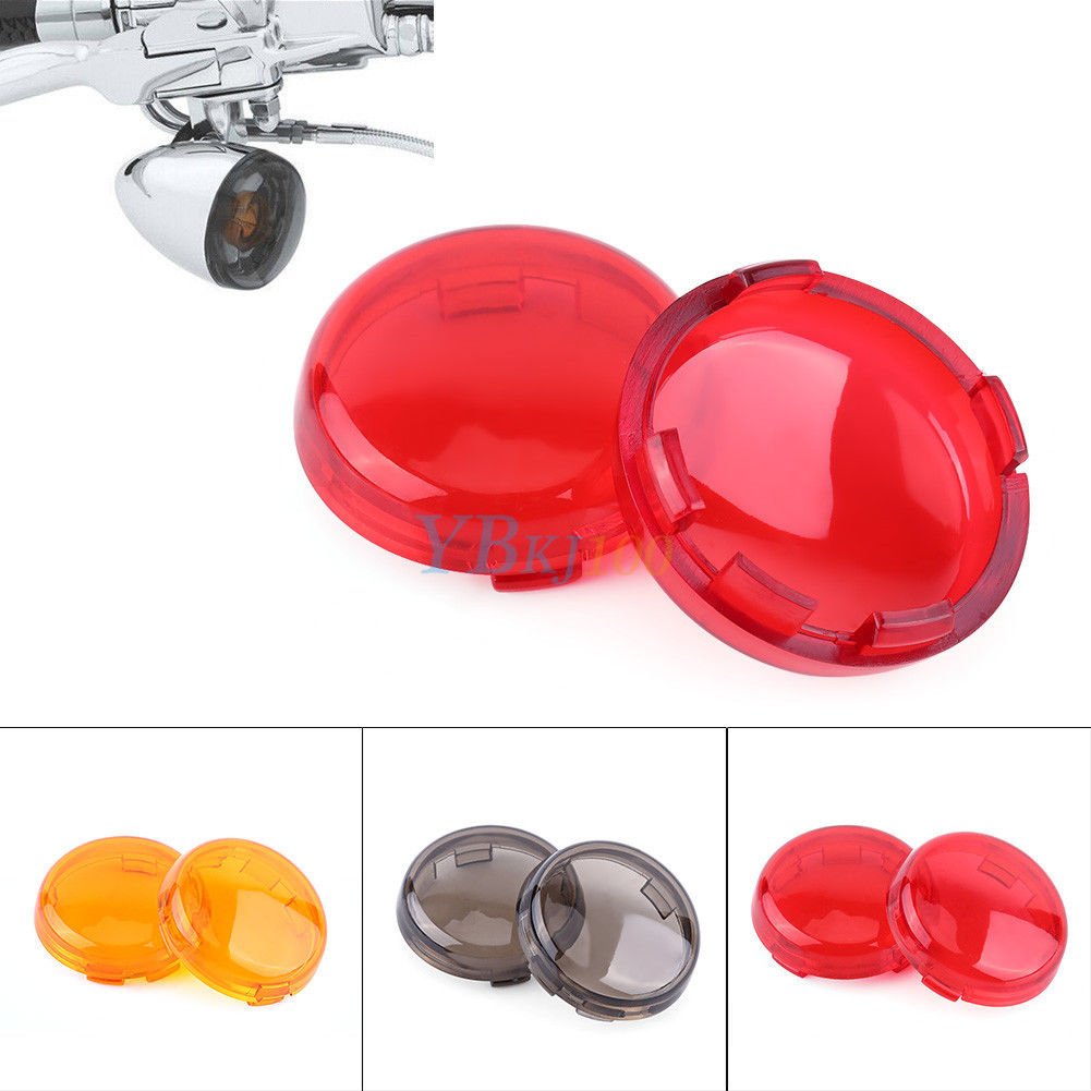 2Pcs Motorcycle Turn Signal Light Lens Cover For Harley Dyna Softail Sportster