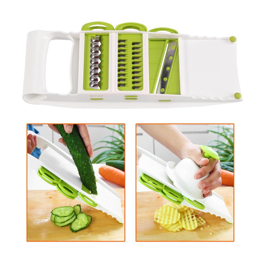Multi-functional Fruit Grater Carrot Potato Cutter Slicer Kitchen With 5 Blades