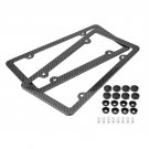 2x Carbon Fiber Aluminum License Number Plate Frame Cover For American Car Truck