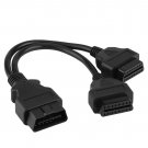 Car OBD2 Male To Dual Female Y-Splitter Adapter Extension Cable Diagnostic Tool