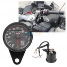 Motorcycle Dual Odometer Speedometer Gauges Gear Display w/ LED Indicator DC 12V