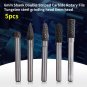5 Head Tungsten Carbide 8MM Rotary Point Burr Die Grinder 6mm Shank Bit Set coi