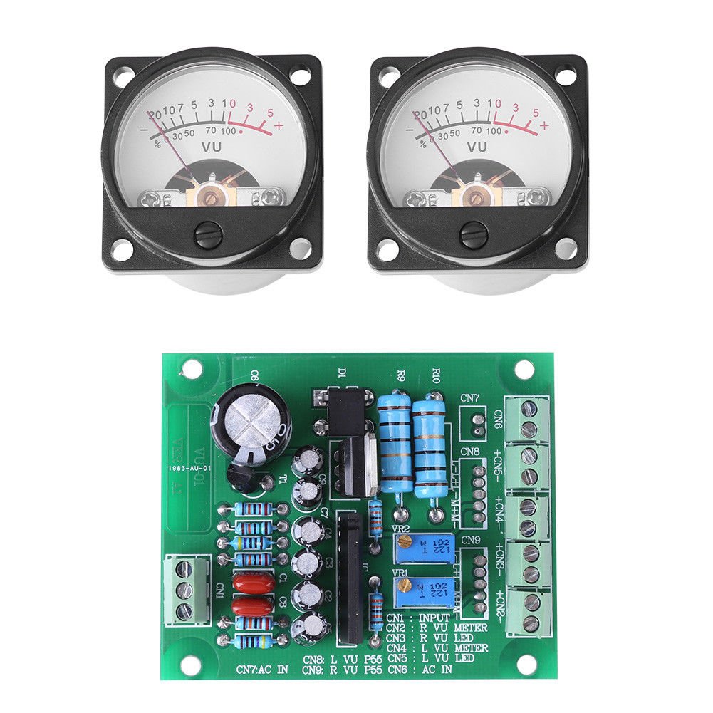 2x Panel VU Meter 500UA Warm Back Light Recording&Audio Level Amp w/Driver Board