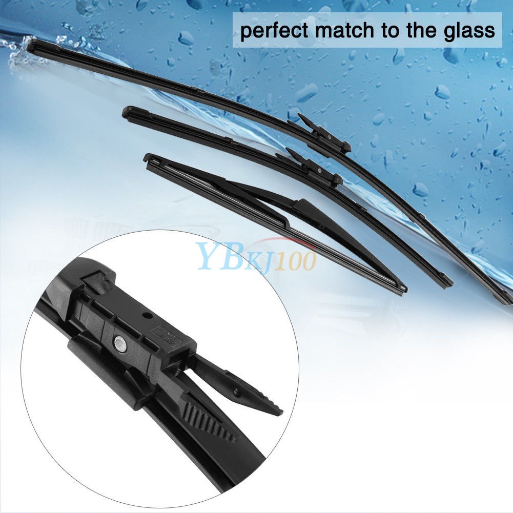 24''/16'' Front + 12'' Rear Windshield Wiper Blades for Nissan Qashqai