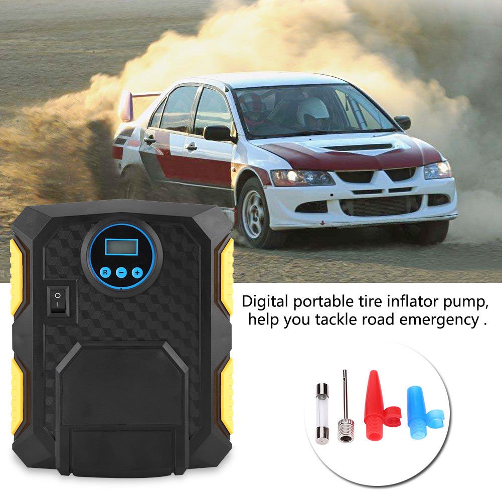 Portable Digital Car Bike RV Tire Inflator Pump 12V Electric Tyre Air Compressor
