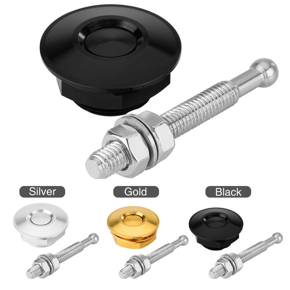 Universal Engine Bonnet Push Button Hood Auto Car Quick Pin Latch Lock Clip Kit