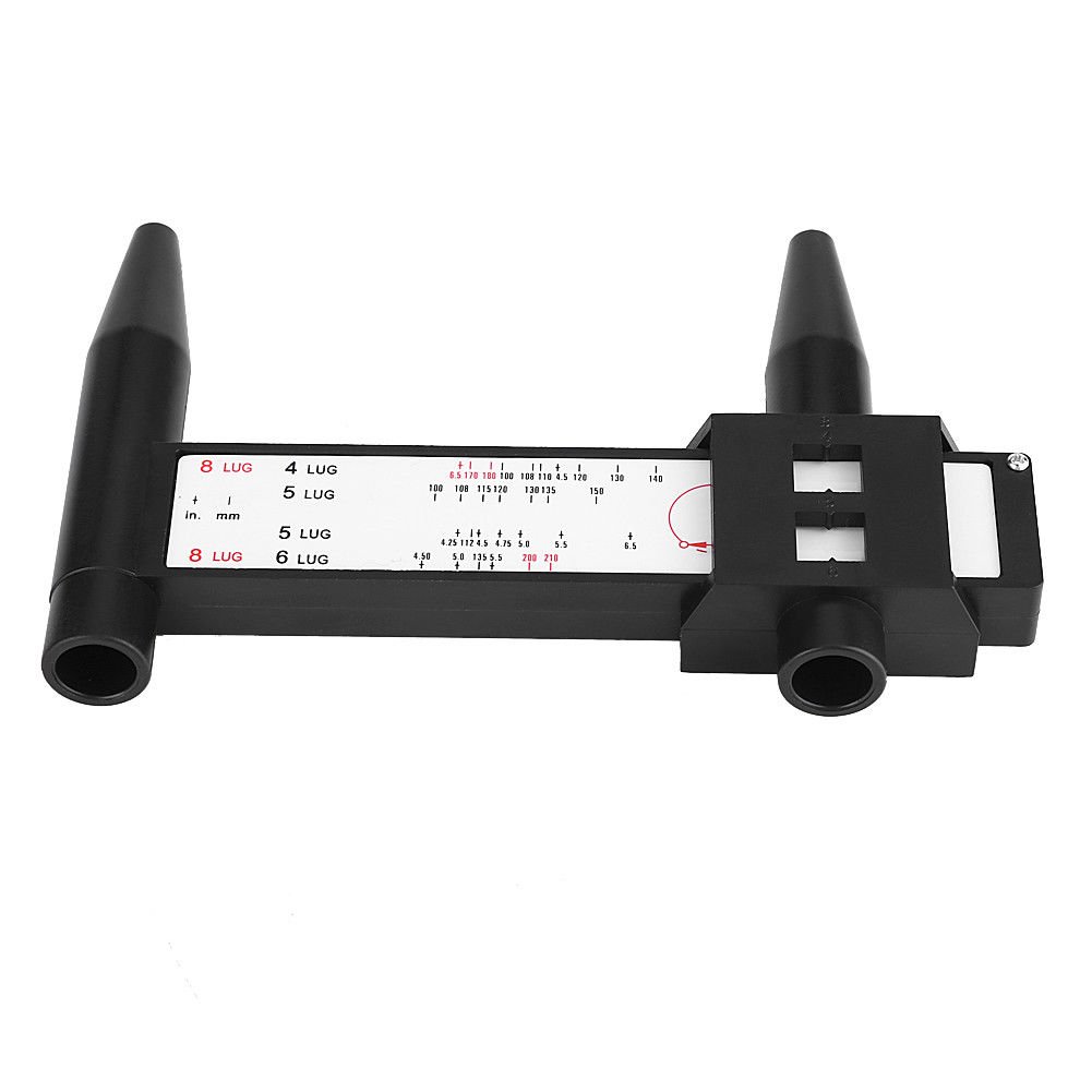 PCD Gauge Ruler Rim Car Wheel Bolt Pattern Measuring Tool Hole 4 5 6 8 Lug Black