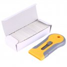 Yellow Plastic Car Automotive Scraper Glue Removing Squeegee With Replace Blades