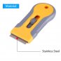 Yellow Plastic Car Automotive Scraper Glue Removing Squeegee With Replace Blades