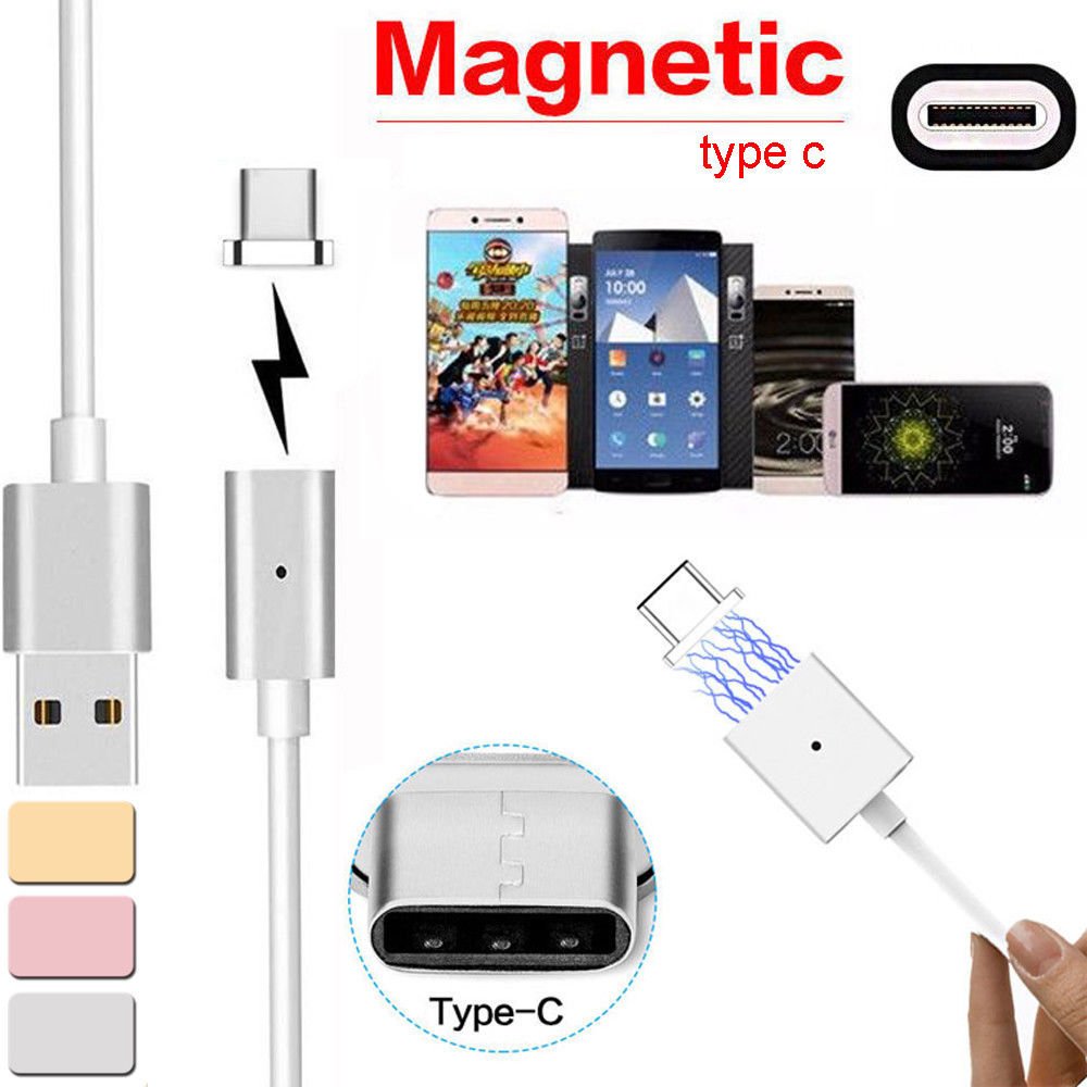 Magnetic Type-C USB Charger Cord Cable For Samsung Galaxy S8 Huawei P10 OnePlus3