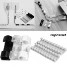 20pcs Wire Tidy Holder Cord Drop Clip Organizer Adhesive Cable Management Clamp