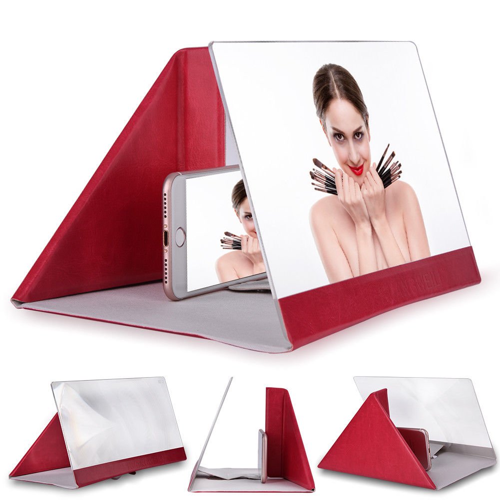 12'' 3D Enlarged Screen Mobile Phone Amplifier Magnifier PU Bracket Holder Stand