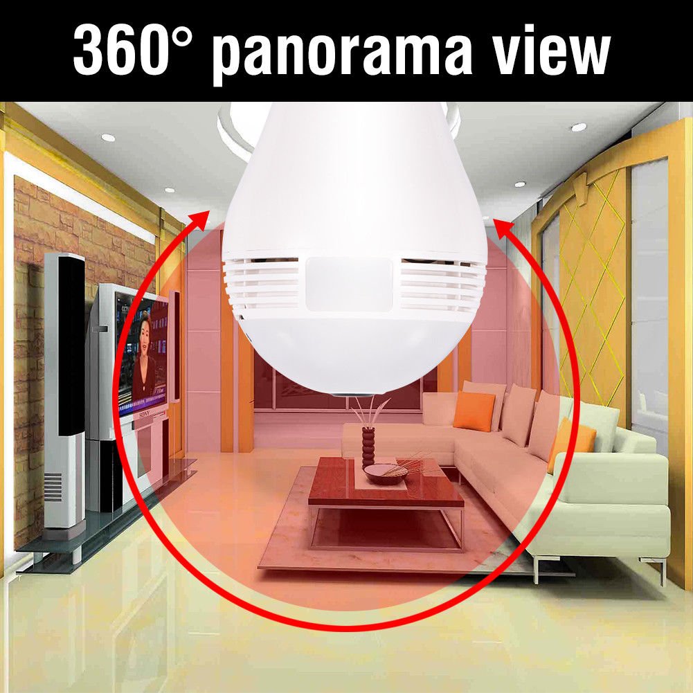 Wireless 360 Degree Led Light IP Camera Full 1080P HD Hidden  Home Security Blub