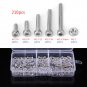 210pc M2.5 6-20mm SS304 Hex Socket Cap Head Screws Bolts Nuts Assrotment Set Box