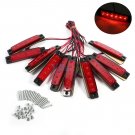 10x 24V SMD 6 LED Red Rear Side Marker Light Position for Truck Trailer Lorry