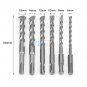 6pc Set SDS Plus Rotary Hammer Concrete Masonary Drill Bore Bit Shank 6-16mm coi